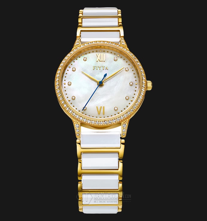 FIYTA Classic L598.GWTD Ladies Allure White Gold Stainless Steel