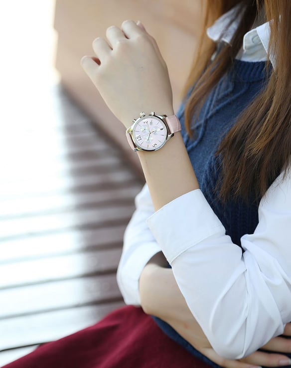 FIYTA Elegance L798.WSS Ladies Langxuan Series Pink Leather Strap Watch