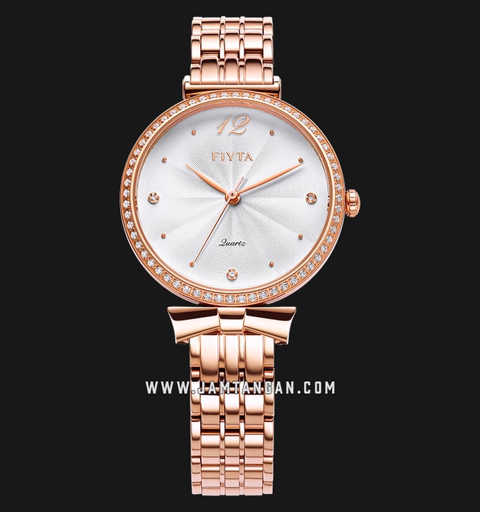 FIYTA Classic L851000.PWPD Young+ Ladies White Dial Rose Gold Stainless Steel Strap