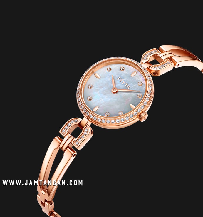 FIYTA Exquisite L864007.PFPD Ladies Mother of Pearl Dial Rose Gold Stainless Steel