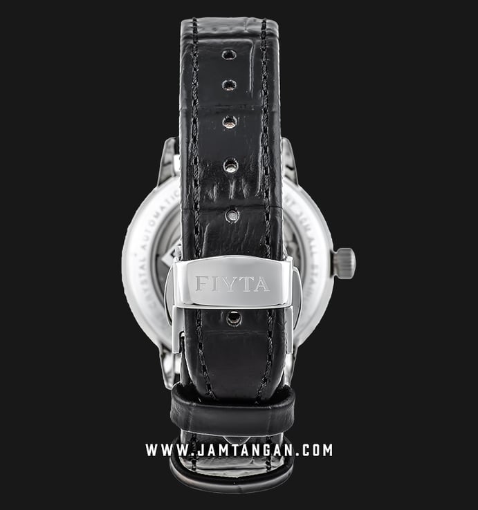 FIYTA Classic LA802059.WWBD Automatic Ladies Silver Dial Black Leather Strap
