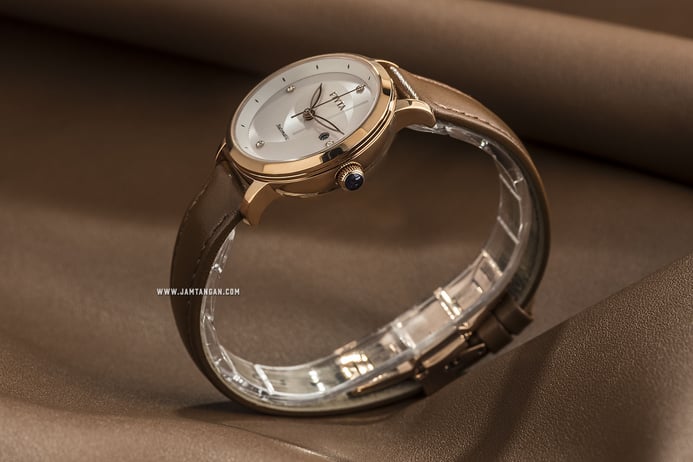 FIYTA Classic LA805000.PSK Young+ Automatic Ladies Beige Dial Brown Leather Strap
