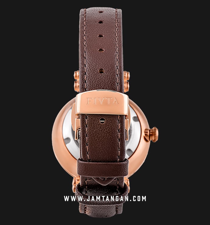 FIYTA Classic LA850001.PKKD In Automatic Ladies Brown Dial Brown Leather Strap