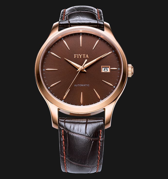 FIYTA Classic WGA1010.PSR Men Automatic Watch Brown Leather Strap