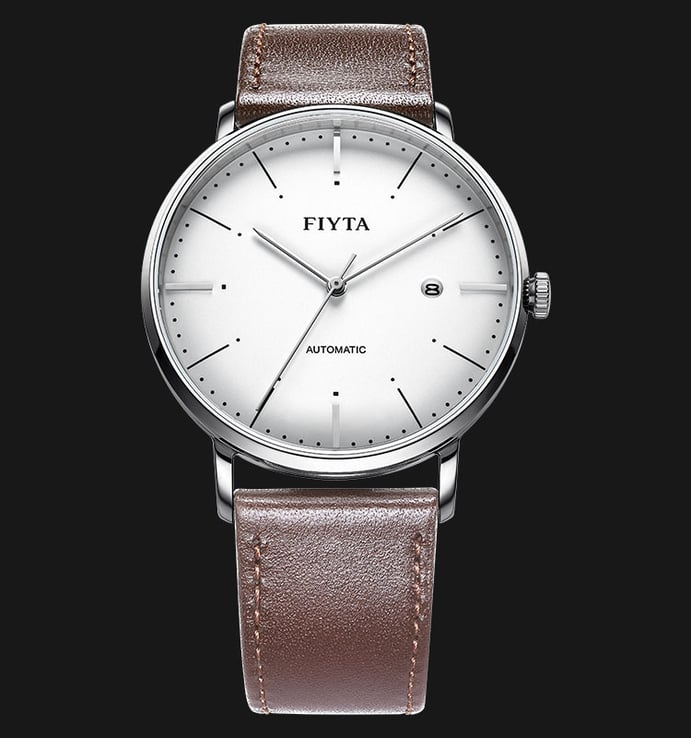 FIYTA Classic WGA800001.WWR Men Automatic Watch Black Leather Strap