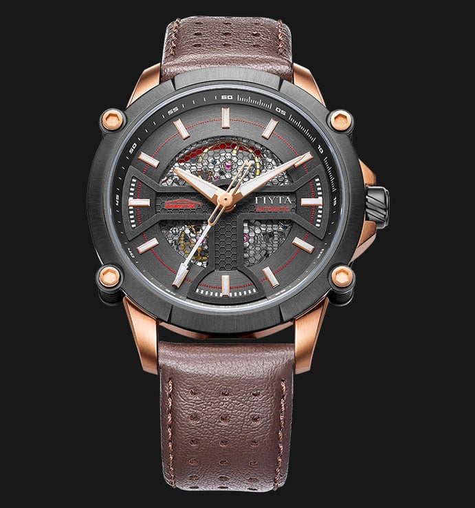 FIYTA Extreme WGA866001.MBR Men Roadster Automatic Brown Leather Strap