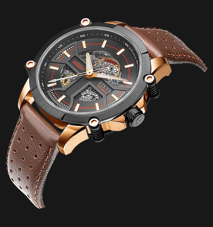 FIYTA Extreme WGA866001.MBR Men Roadster Automatic Brown Leather Strap