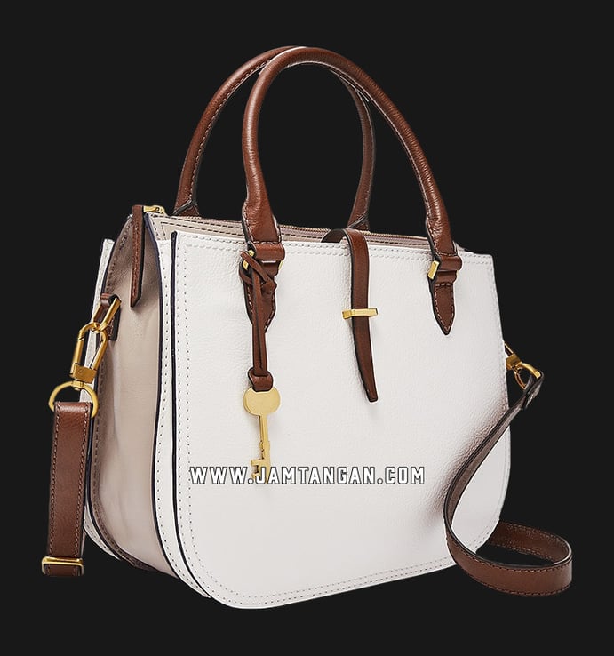Fossil Ryder ZB7711994 White Leather Satchel 