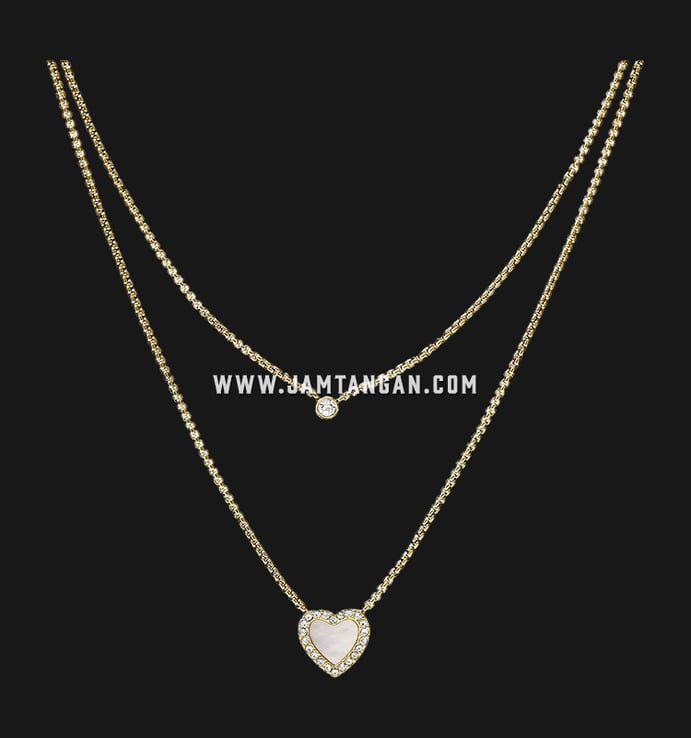 Kalung Fossil JF03217710 Duo Heart Gold Tone Stainless Steel
