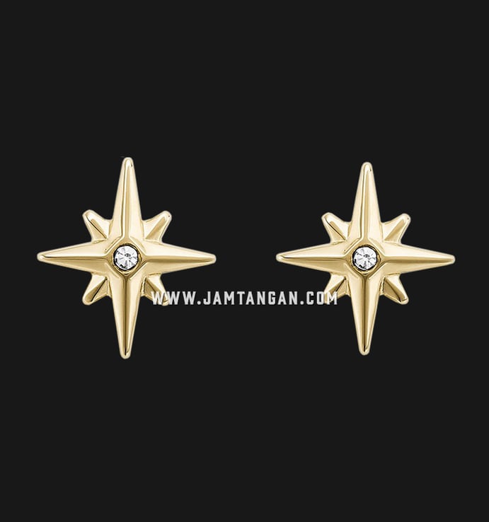 Anting Fossil JF03229710 North Star Gold Tone Stainless Steel