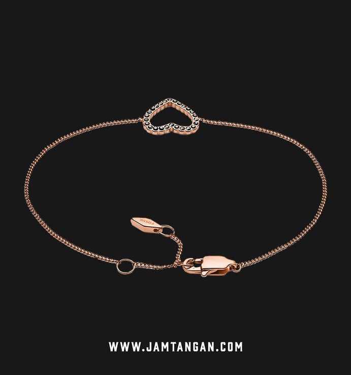 Gelang Fossil JF03257791 Open Heart Rose Gold Stainless Steel