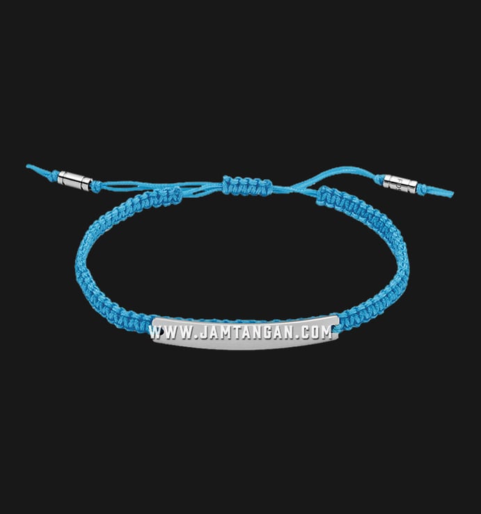 Gelang Fossil JF03400040 Neon Lights Blue Fabric ID Stainless Steel