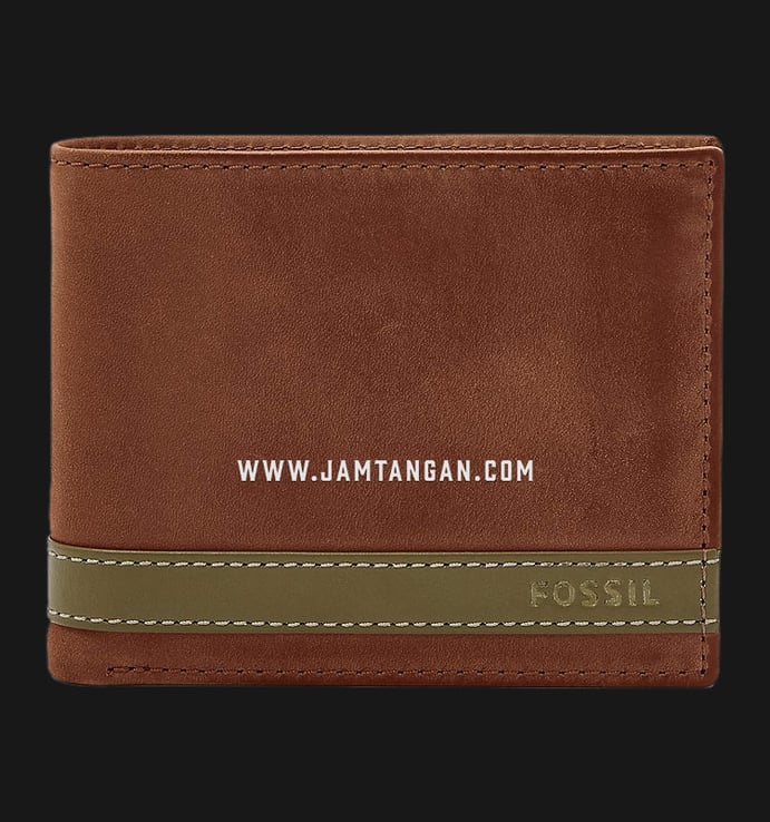 Dompet Pria Fossil Quinn ML3653345 Brown Leather Large Coin Pocket