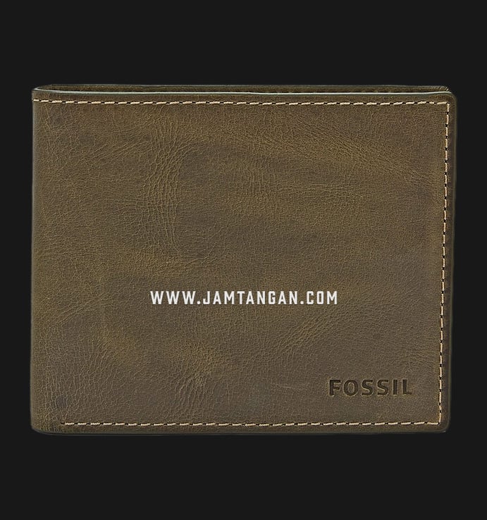 Dompet Pria Fossil ML3681345 Olive Green Leather Derrick RFID Flip ID