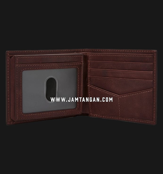 Dompet Pria Fossil Derrick ML4153014 Brown Leather RFID With Flip ID