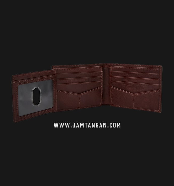 Dompet Pria Fossil Derrick ML4153014 Brown Leather RFID With Flip ID