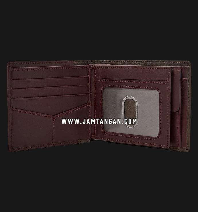 Dompet Pria Fossil Ward ML4162201 Burgundy Leather RFID Large Coin