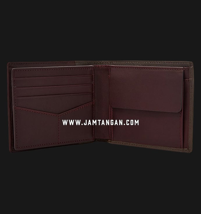 Dompet Pria Fossil Ward ML4162201 Burgundy Leather RFID Large Coin