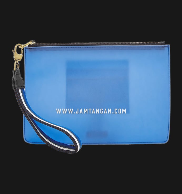 Dompet Tangan Fossil SLG1378965 Blue Polyester Webbing