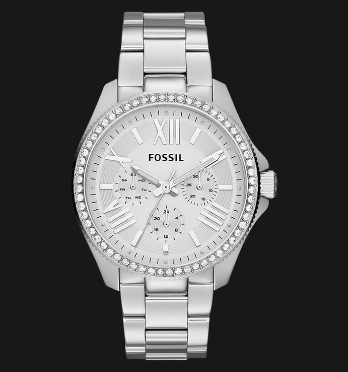 Fossil AM4481 Cecile Multifunction Silver Glitz Stainless Steel