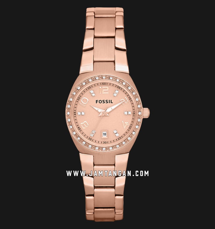 Fossil AM4508 Serena Rose Gold Dial Rose Gold Stainless Steel Strap