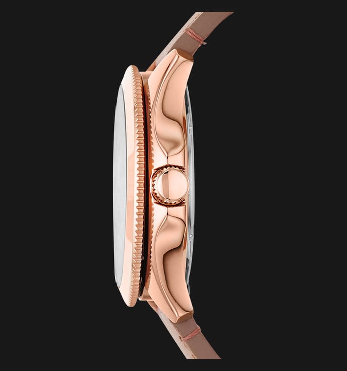Fossil AM4532 Cecile Multifunction Rose Gold Glitz Sand Leather Strap