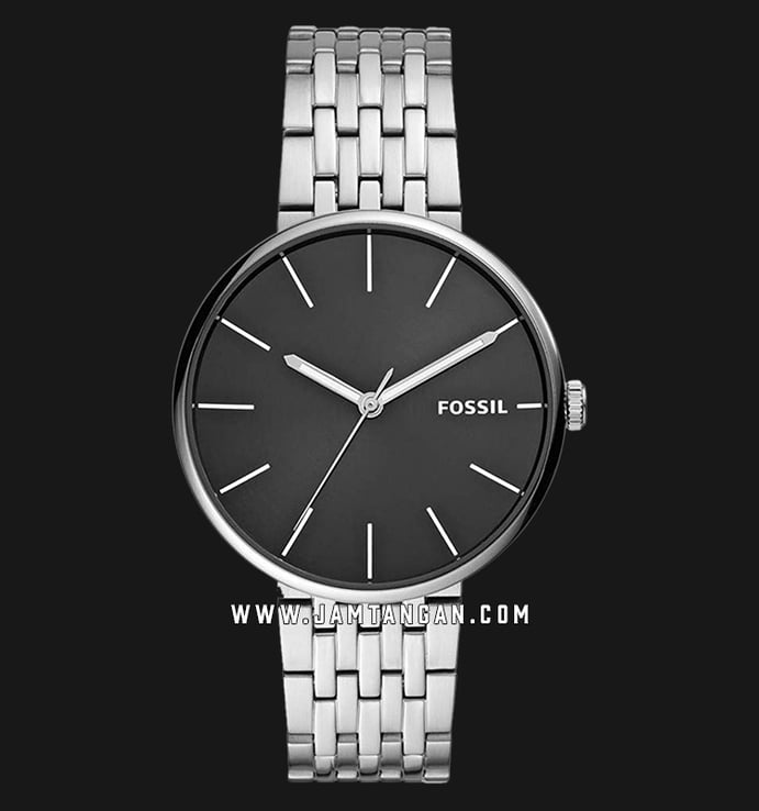 Fossil Hutton BQ2439 Mens Black Dial Stainless Steel Strap
