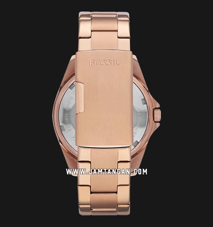 Fossil Riley ES2811 Multifunction Rose Gold Dial Rose Gold Stainless Steel Strap
