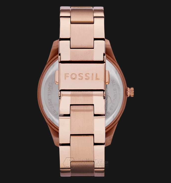 Fossil Stella ES2859 Ladies Multifunction Rose Gold Dial Rose Gold Stainless Steel Strap 