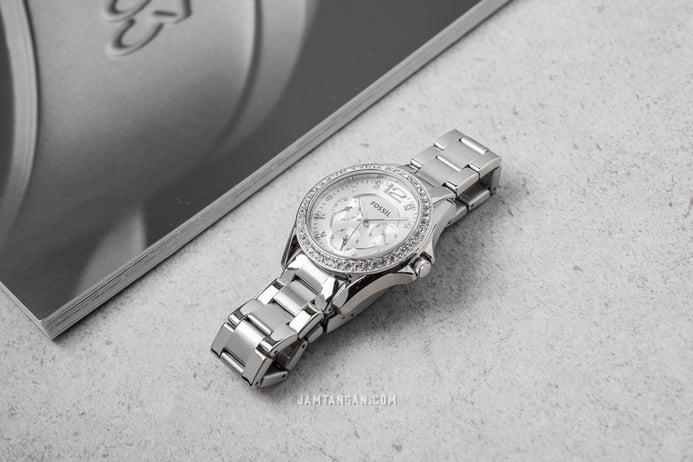 Fossil Riley ES3202 Silver Dial Stainless Steel Strap