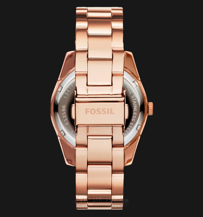 Fossil ES3587 Ladies Perfect Boyfriend Rose Gold Dial Rose Gold Stainless Steel Strap