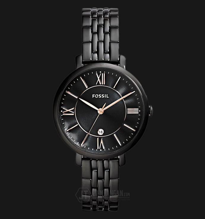 Fossil ES3614 Jacqueline Black Dial Black Stainless Steel Bracelet Watch