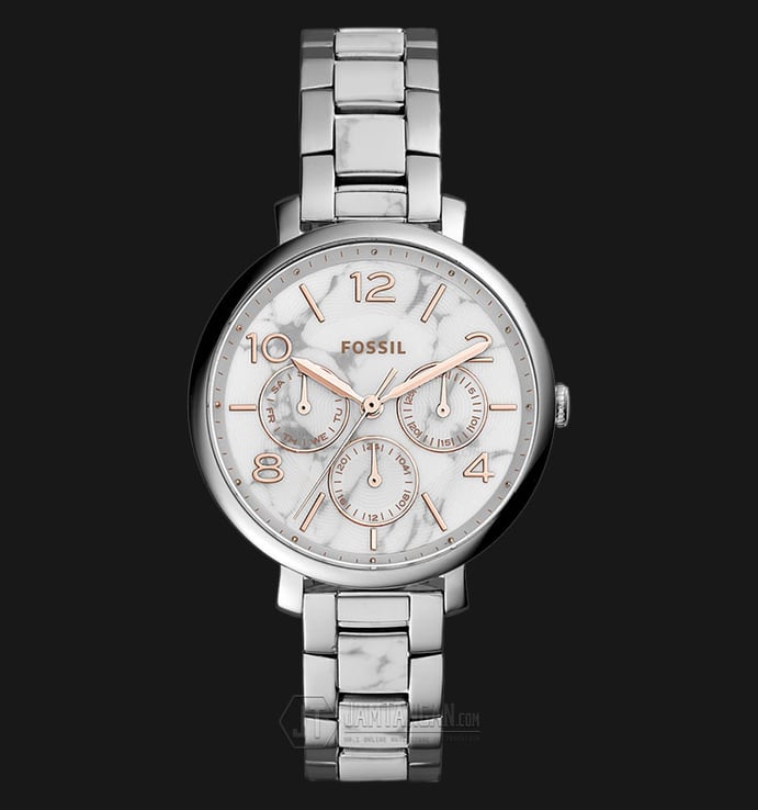 Fossil ES3939 Jacqueline White Dial Ladies Multifunction Stainless Steel