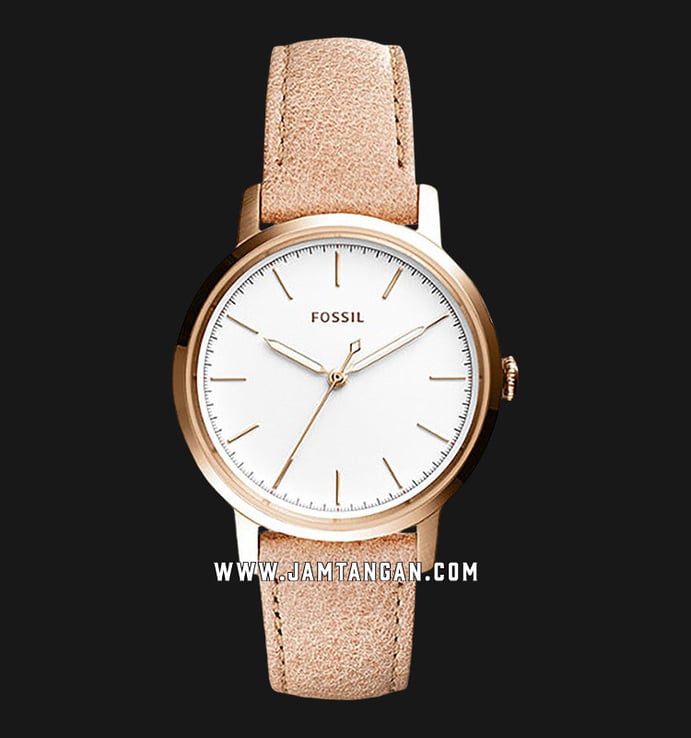 Fossil ES4185 Ladies Neely White Dial Sand Leather Strap