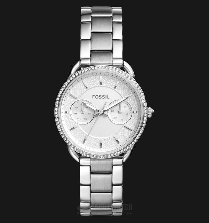 Fossil ES4262 Tailor Ladies Silver Dial Stainless Steel Strap
