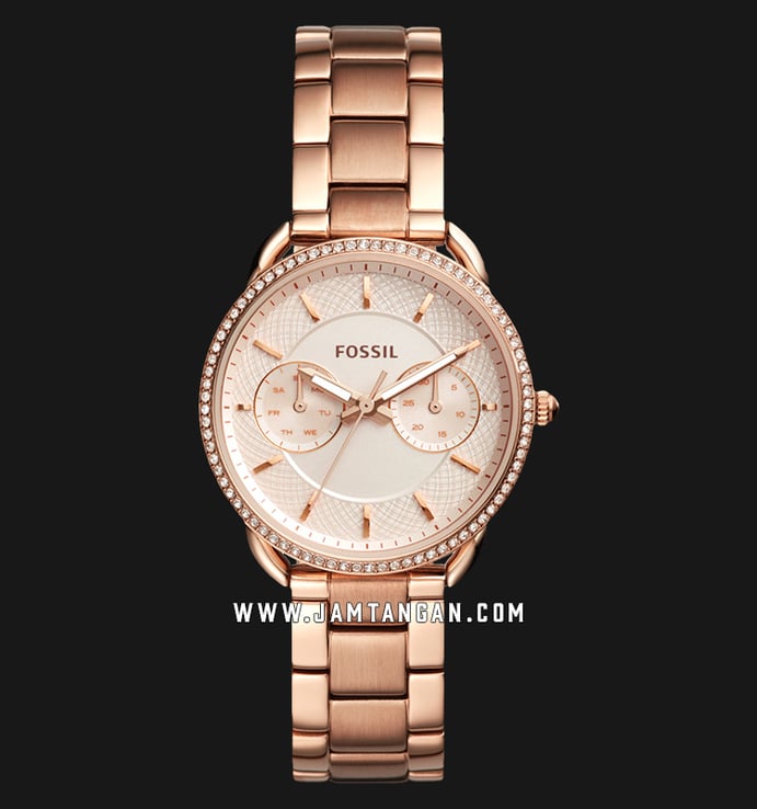 Fossil ES4264 Tailor Biege Dial Rose Gold Stainless Steel Strap
