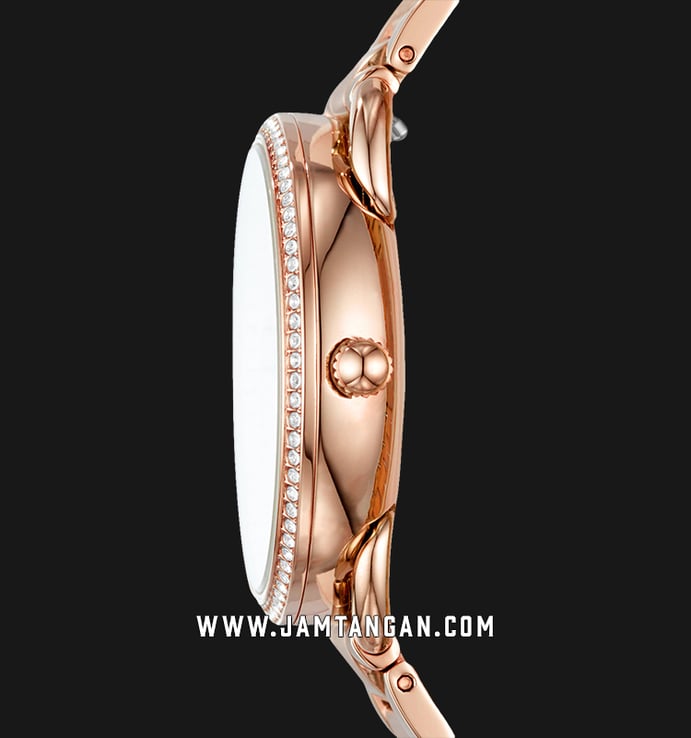 Fossil ES4264 Tailor Biege Dial Rose Gold Stainless Steel Strap
