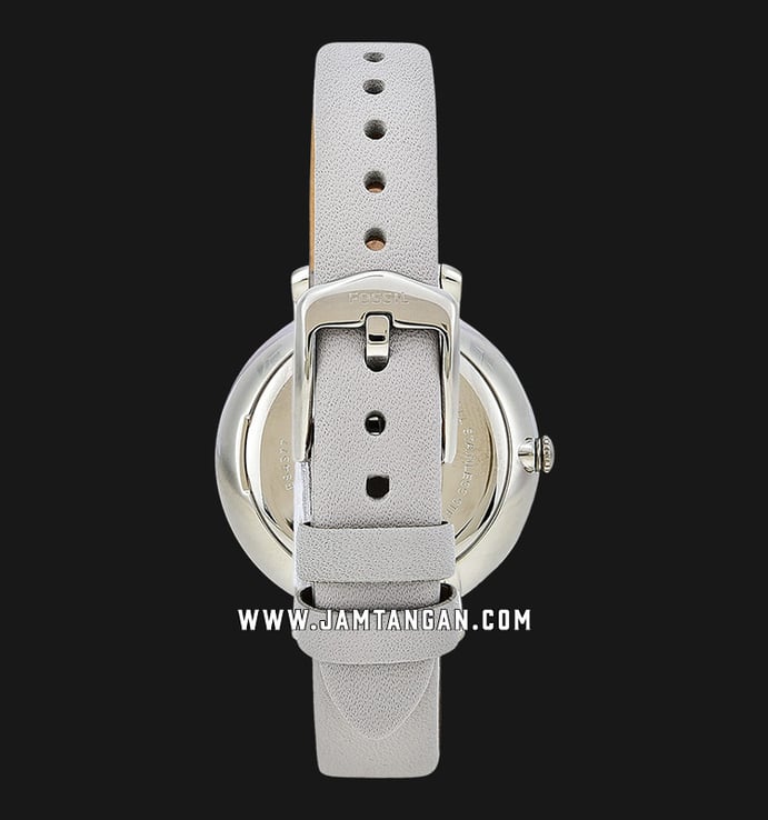 Fossil ES4377 Jacqueline Ladies White Marble Dial Grey Leather Strap