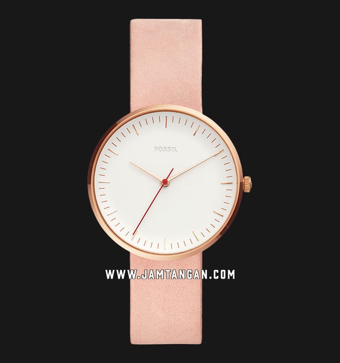 Fossil ES4426 Essentialist Ladies White Dial Rose Gold Leather Strap
