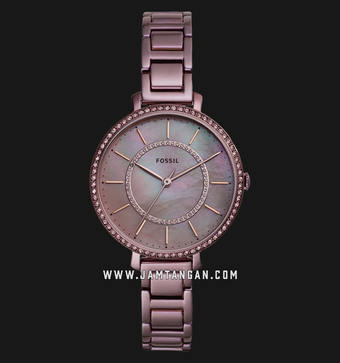 Fossil ES4453 Jocelyn Mother of Pearl Dial Purple Stainless Steel Strap