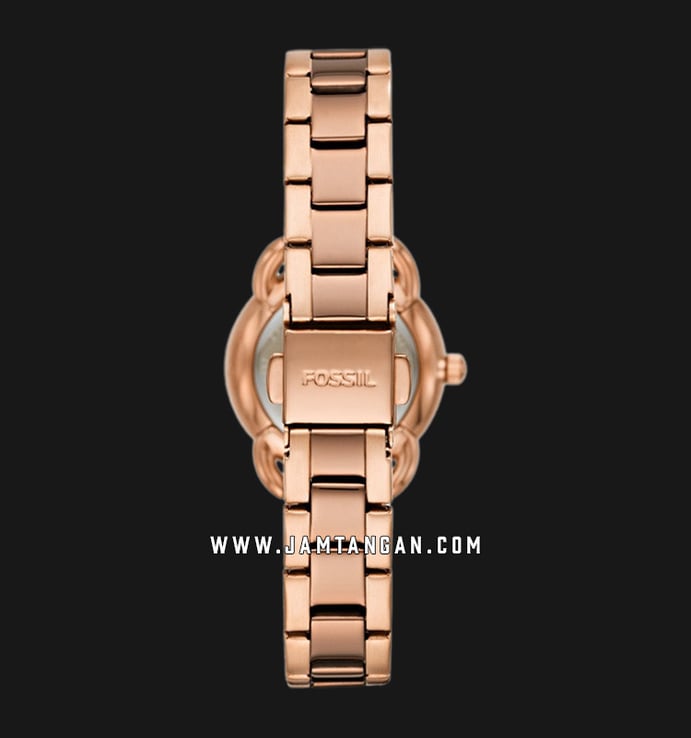  Fossil ES4497 Tailor Mini Ladies Rose Gold Dial Rose Gold Stainless Steel Strap