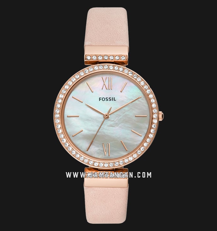 Fossil ES4537 Madeline Ladies White Mother of Pearl Dial Blush Leather Strap
