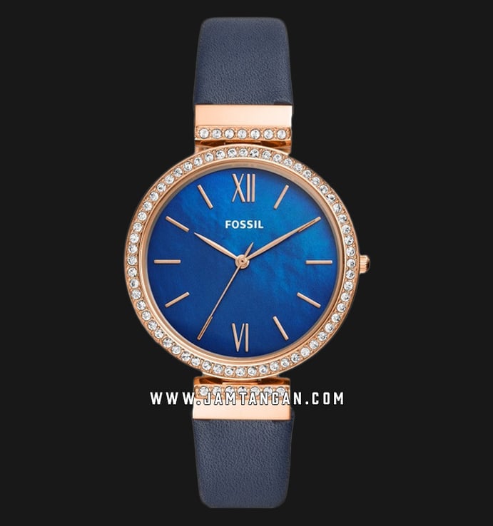 Fossil Madeline ES4538 Ladies Blue Dial Navy Leather Strap