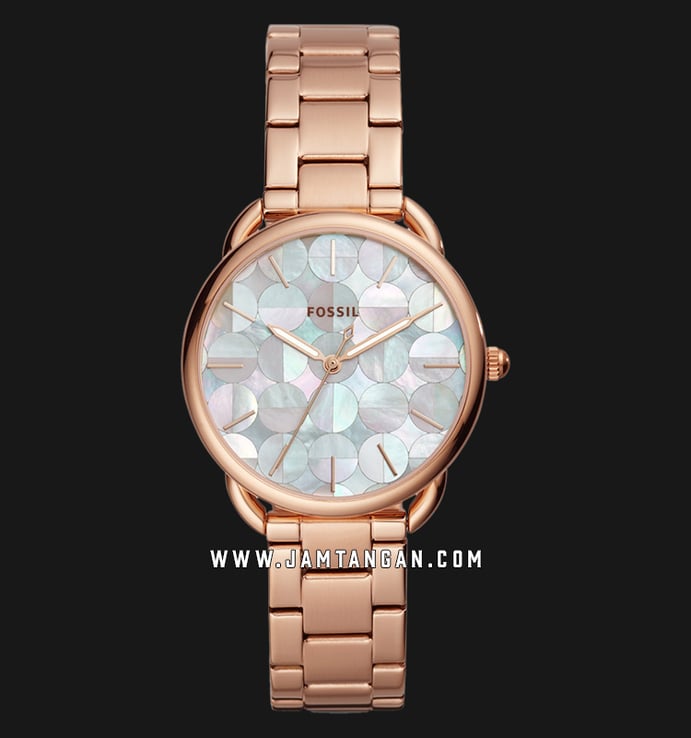 Fossil ES4545 Tailor Ladies Mother Of Pearl Dial Rose Gold Tone Stainless Steel Strap