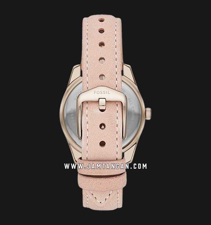 Fossil Scarlette Mini ES4557 Silver Dial Pink Leather Strap