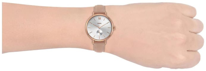 Fossil ES4572 Kalya Silver Dial Pink Leather Strap