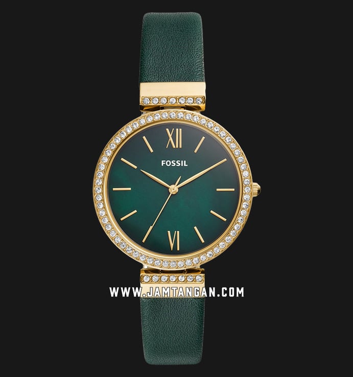 Fossil Madeline ES4642 Ladies Green Mother of Pearl Dial Green Leather Strap