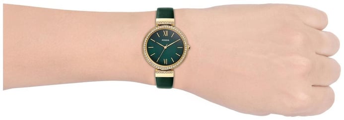 Fossil Madeline ES4642 Ladies Green Mother of Pearl Dial Green Leather Strap