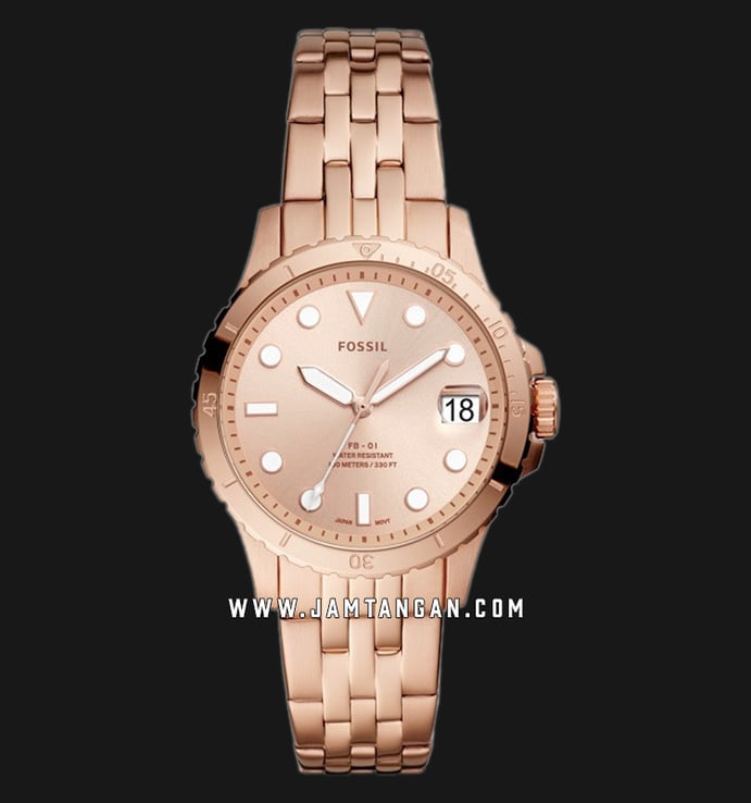 Fossil FB-01 ES4748 Rose Gold Dial Rose Gold Tone Stainless Steel Strap