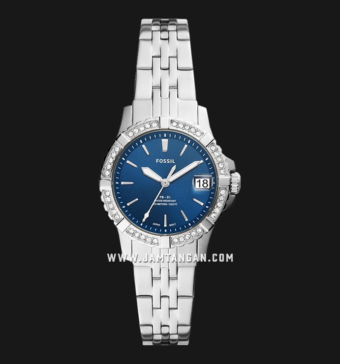 Fossil FB-01 ES5005 Ladies Blue Dial Stainless Steel Strap